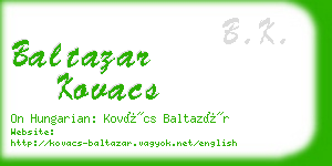 baltazar kovacs business card